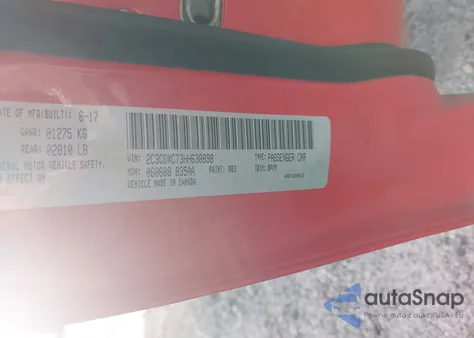 2017 Dodge Charger R/T Rwd из США, поврежденный, VIN 2C3CDXCT3HH638898